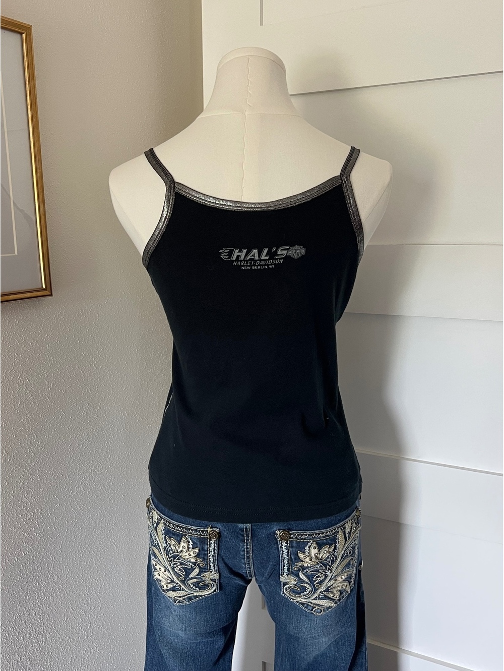 Vintage Y2K Harley-Davidson All Over Flame Cami Tank Top - Picture 2 of 6